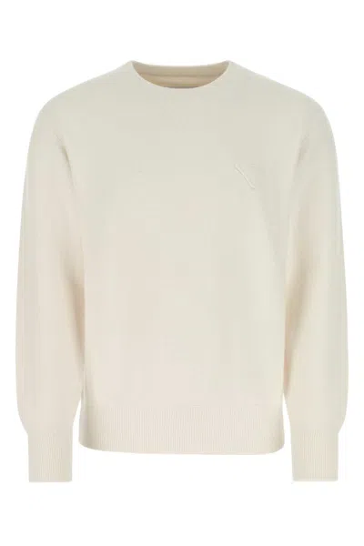 PRADA IVORY STRETCH CASHMERE BLEND SWEATER