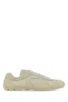 Prada Ivory Suede And Re-nylon Montecarlo Re-edition 2005 Sneakers In Neutral