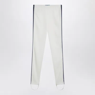 PRADA PRADA IVORY TECHNICAL FABRIC LEGGINGS