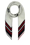 Prada Women Ivory Twill Foulard In Gray