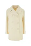 Prada Ivory Wool Blend Coat