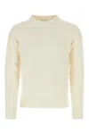 Prada Stretch Cashmere Blend Crew Neck Sweater In Bianco