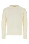 Prada Stretch Cashmere Blend Crew Neck Sweater In Off White