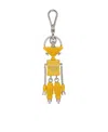 Prada Jack Robot Leather Keyring In Yellow