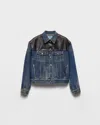 Prada Womens Blue Bleached Relaxed-fit Denim Jacket Xs