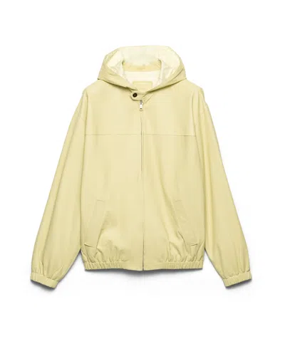 Prada Jacke Aus Nappaleder Mit Kapuze In White