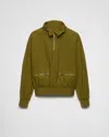 Prada Giubbino In Cotone Verde Miliare Donna In Olive Green