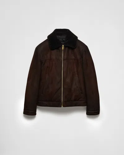 Prada Jacke Aus Wildleder In Brown