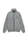 Prada Jacket High Collar Elastic Cuffs Hem In Gray
