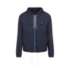 Prada Waterproof Hooded Jacket In Blue