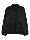 Prada Zipped Nylon Jacket With Logo Embroidery In Black