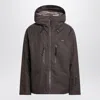 Prada Hooded Jacket Adjustable Drawstrings Waterproof Design In Brown