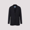 Prada Wool Jacket Notched Collar In Black