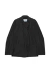 Prada Double-breasted Technical Taffeta Jacket In Black