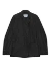 Prada Double-breasted Technical Taffeta Jacket In Brown