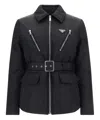 Prada Triangle Logo Padded Jacket In Black