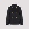 Prada Double-breasted Blue Jacket With Gold Buttons And Tailored Fit In Bleu