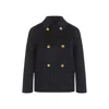 Prada Double-breasted Blue Jacket With Gold Buttons And Tailored Fit In Blue