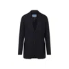 Prada Wool Jacket Notched Collar In Blue