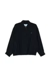 Prada Collared Jacket Long Sleeves Elasticated Hem In Blue