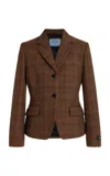 Prada Galles Printed Blazer In Brown