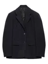 Prada Single-breasted Rush Stitch Jacket In Black