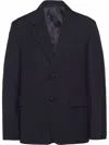 Prada Single-breasted Wool Jacket In Blue