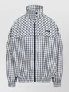 Prada Jacket High Collar Elastic Cuffs Hem In Pattern