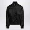 Prada Low-shoulder-sleeve Zip-front Jacket In Black