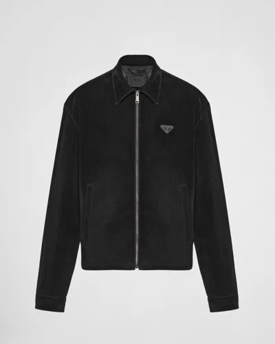 Pre-owned Prada Jacket Luna Rossa Bomber Logo Sgb999_12ho_f0002_s_221 In Black