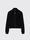 Prada Long-sleeved Leather Jacket In Black