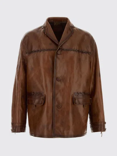 Prada Jacket Men In Brown