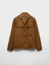 Prada Button-up Brown Coat With Structured Collar In Brown
