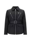 Prada Triangle Logo Padded Jacket In Nero
