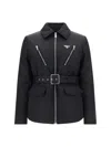 Prada Triangle Logo Padded Jacket In Nero