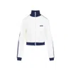Prada Logo-embroidered Zip-up Sweatshirt In White