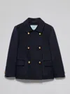 Prada Double-breasted Black Jacket With Gold Buttons And Tailored Fit