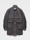 Prada Re-nylon Jacket With Pockets In Gray