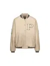 Prada Padded Leather Varsity Jacket Women In Pink