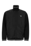 Prada Cotton And Nylon Jacket With Turtleneck Collar