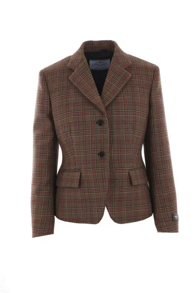 Prada Jackets In Burgundy