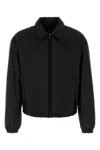 Prada Nylon Padded Jacket Elastic Cuffs In Black