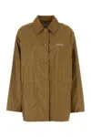 Prada Windbreaker Collared Neck Long Sleeves In Green