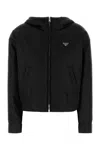 Prada Nylon Padded Jacket With Hood And Elasticated Hem
