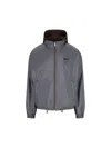 Prada Reversible Jacket Stand-up Collar In Gray