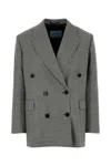 Prada Wool Blazer With Notch Lapels And Structured Shoulders
