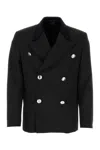 Prada Wool Blazer With Metallic Buttons And Double-breasted Design