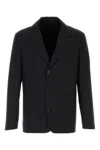 Prada Giacca In Misto Lana Nera  Uomo In Black