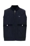 Prada Navy Blue Re-nylon Sleeveless Jacket In Blue