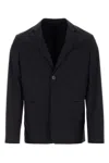 Prada Structured Cotton Blazer With Notch Lapels In Blue